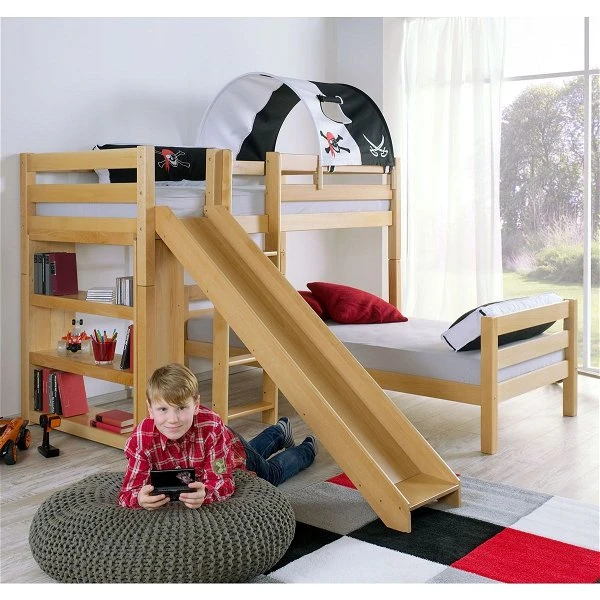 Relita BENI L Etagenbett Buche Massiv Natur Inklusive Regal - Zu 2 Einzelbetten Umbaubar 5 Relita BENI L Etagenbett Buche Massiv Natur Inklusive Regal - Zu 2 Einzelbetten Umbaubar – Bild 3