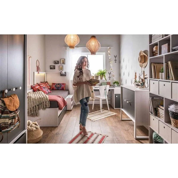 VOX Nest Jugendzimmer 2-türig Mit Bett Larch/graphite 3 VOX Nest Jugendzimmer 2-türig Mit Bett Larch/graphite