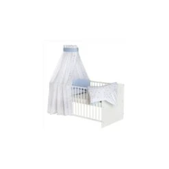 Schardt Herzchen Hellblau Bettset 4- Teilig Mit Bettwäsche, Himmel Und Nestchen