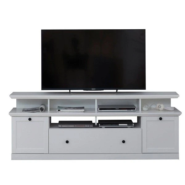 Trendteam Baxter TV-Lowboard Breit + Aufsatz Weiß Dekor 3 Trendteam Baxter TV-Lowboard Breit + Aufsatz Weiß Dekor