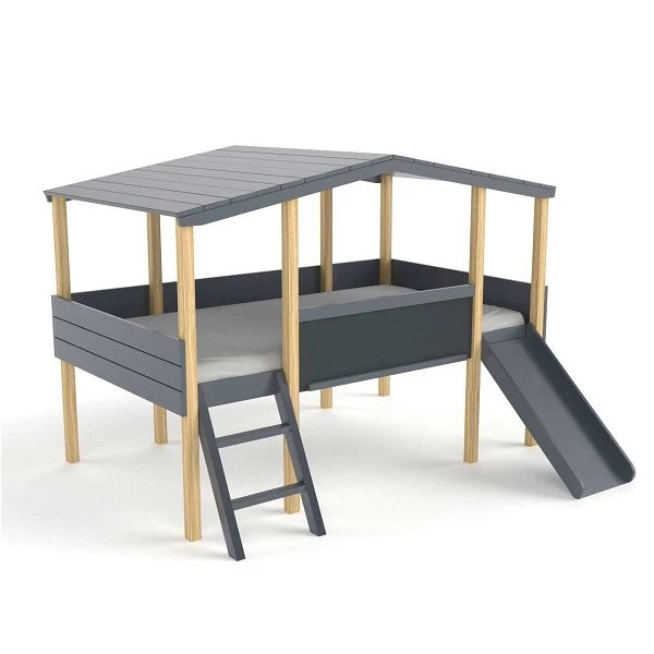 Nature Kid Cory Hausbett Anthrazit Mit Rutsche Liegefläche 90 X 200 4 Nature Kid Cory Hausbett Anthrazit Mit Rutsche Liegefläche 90 X 200 – Bild 2