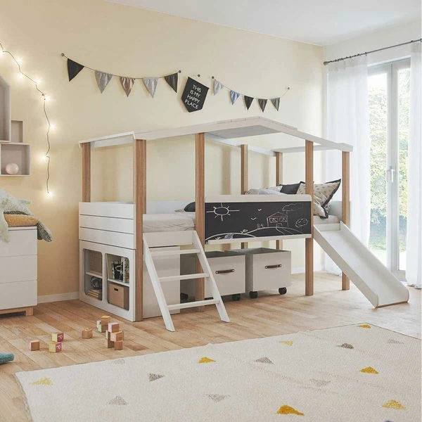 Nature Kid Cory Kinderzimmer Weiß/natur 7-teilig Mit Hausbett 90 X 200 Cm Mit Dach 4 Nature Kid Cory Kinderzimmer Weiß/natur 7-teilig Mit Hausbett 90 X 200 Cm Mit Dach – Bild 2