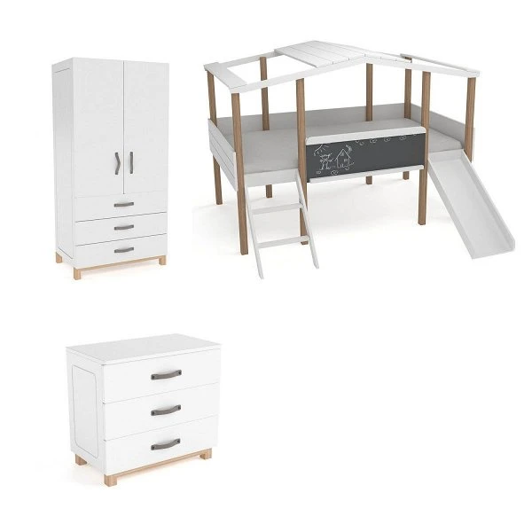 Nature Kid Cory Kinderzimmer Weiß/natur 7-teilig Mit Hausbett 90 X 200 Cm Mit Dach 11 Nature Kid Cory Kinderzimmer Weiß/natur 7-teilig Mit Hausbett 90 X 200 Cm Mit Dach – Bild 9