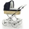 HESBA ClassicKorb Kinderwagen Außen 501 Innen 130 Räder Weiß 30 Cm, Ledergriff Weiß