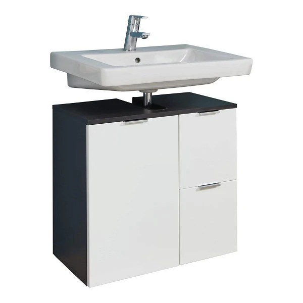 Trendteam Concept One Waschbeckenunterschrank 1-türig | Graphit Grau | Weiß Hochglanz 3 Trendteam Concept One Waschbeckenunterschrank 1-türig | Graphit Grau | Weiß Hochglanz