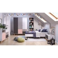 VOX Concept Jugendzimmer 3türig Pink White/grey/graphite