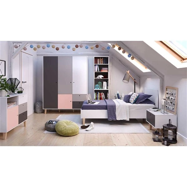 VOX Concept Jugendzimmer 3türig Pink White/grey/graphite 3 VOX Concept Jugendzimmer 3türig Pink White/grey/graphite