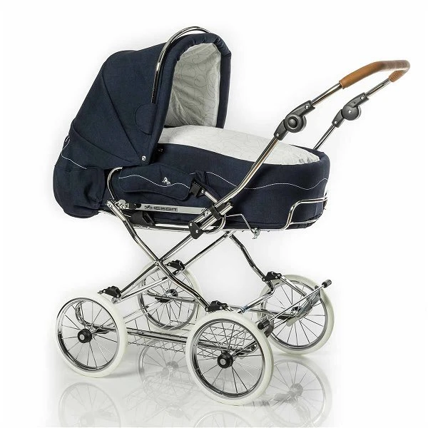 HESBA Condor Coupe Kinderwagen Außen 503 Innen 173 Räder Weiß 25 Cm, Ledergriff Hellbraun 3 HESBA Condor Coupe Kinderwagen Außen 503 Innen 173 Räder Weiß 25 Cm, Ledergriff Hellbraun