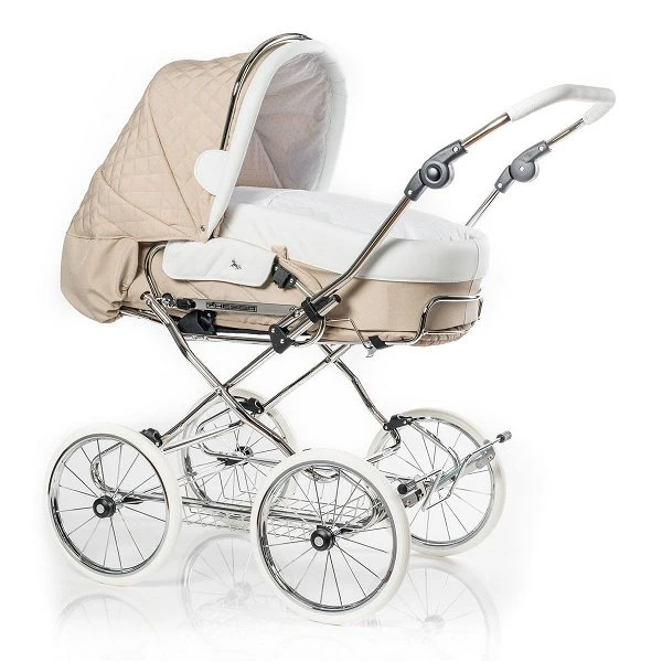 HESBA Condor Coupe Kinderwagen Außen 261 Innen 180 Teilleder - Räder Weiß 30 Cm, Griff Weiß 3 HESBA Condor Coupe Kinderwagen Außen 261 Innen 180 Teilleder - Räder Weiß 30 Cm, Griff Weiß
