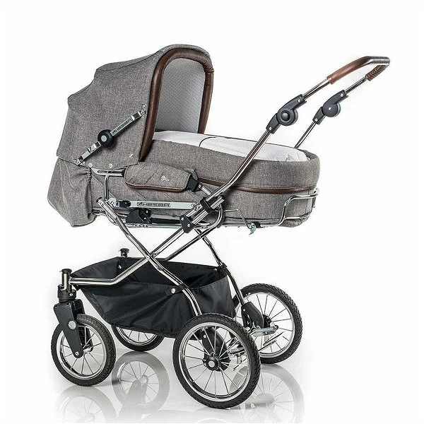 HESBA Corrado Kinderwagen 796/227 Teilleder Mit Schwenkbaren Vorderrädern Schwarz SW-SL 2/25 3 HESBA Corrado Kinderwagen 796/227 Teilleder Mit Schwenkbaren Vorderrädern Schwarz SW-SL 2/25