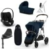 CYBEX Gazelle S Kinderwagen Ocean Blue + Cloud T I-Size + Zubehör Bundle