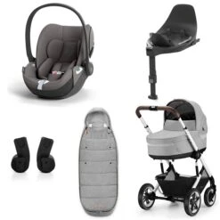 CYBEX Talos S LUX Kinderwagen Bundle Lava Grey Gestell In Silver