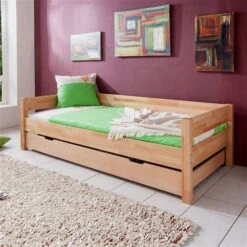 Relita NIK Einzelbett Buche Massiv Natur 90 X 200 Cm 7 Relita NIK Einzelbett Buche Massiv Natur 90 X 200 Cm -Kinder Geschäft eb nik natur bettkasten 1 1