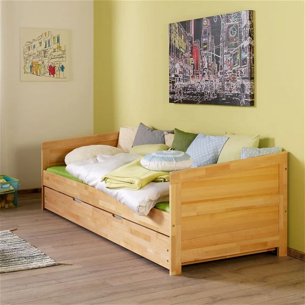Relita NINA Einzelbett Buche Massiv Natur 90 X 200 Cm, Inkl. Ausziehbett 3 Relita NINA Einzelbett Buche Massiv Natur 90 X 200 Cm, Inkl. Ausziehbett