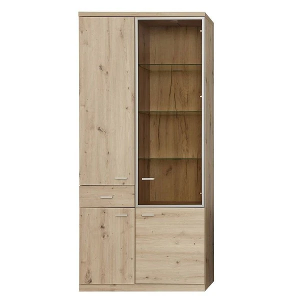Trendteam Echo Vitrine Hoch Artisan Eiche Melamin 3 Trendteam Echo Vitrine Hoch Artisan Eiche Melamin
