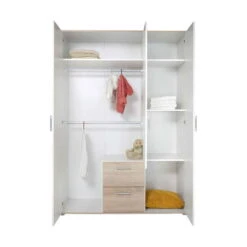 Arthur Berndt Franzi 8-tlg. Komplett-Kinderzimmer Weiß Mit Eiche Sand Dekor 17 Arthur Berndt Franzi 8-tlg. Komplett-Kinderzimmer Weiß Mit Eiche Sand Dekor -Kinder Geschäft frank kleiderschrank offen 2