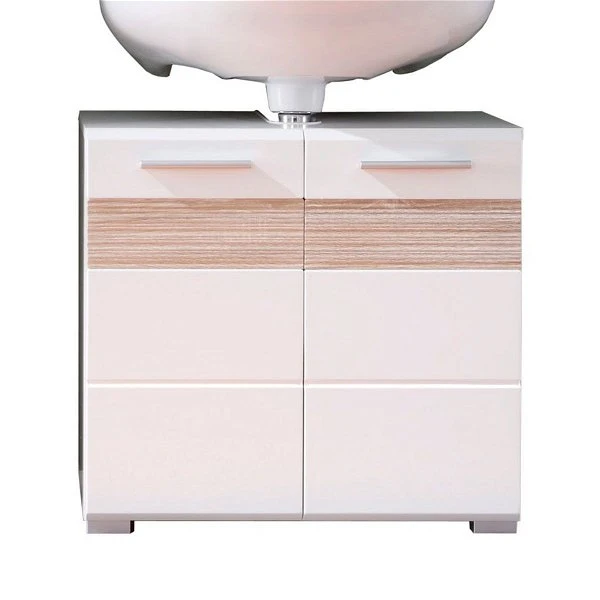 Trendteam Mezzo Waschbeckenunterschrank Weiß / Eiche Sägerau Hell 4 Trendteam Mezzo Waschbeckenunterschrank Weiß / Eiche Sägerau Hell – Bild 2