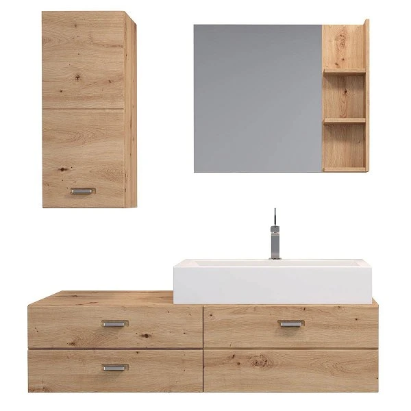 Trendteam Geo Badmöbel Inkl. Waschbecken 4-teilig Artisan Eiche 3 Trendteam Geo Badmöbel Inkl. Waschbecken 4-teilig Artisan Eiche