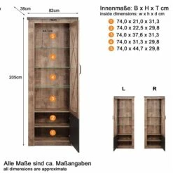 Trendteam Georgia Standvitrine Tabak Eiche/Matera 7 Trendteam Georgia Standvitrine Tabak Eiche/Matera -Kinder Geschäft georgia wo 1735 131 48 bema t freisteller