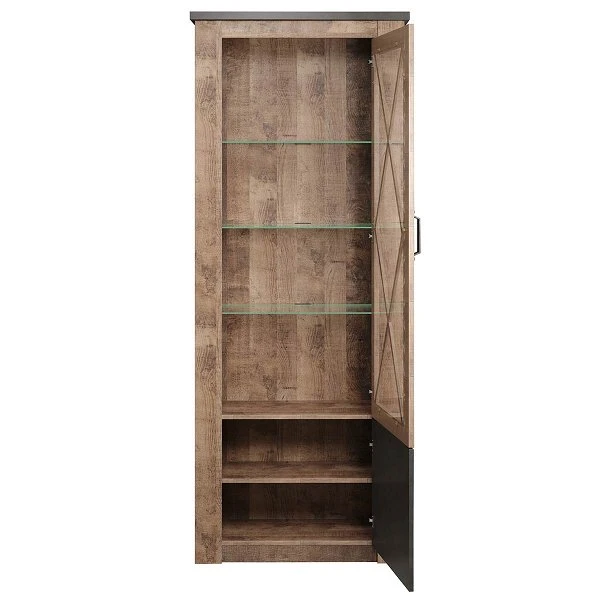 Trendteam Georgia Standvitrine Tabak Eiche/Matera 4 Trendteam Georgia Standvitrine Tabak Eiche/Matera – Bild 2