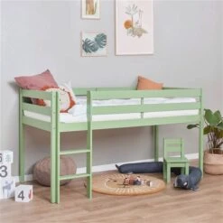 Hoppekids ECO Comfort Halbhohes Bett Pale Green 90x200 Cm - Ohne Lattenrost 7 Hoppekids ECO Comfort Halbhohes Bett Pale Green 90x200 Cm - Ohne Lattenrost -Kinder Geschäft halbhochbett green 90x200 2