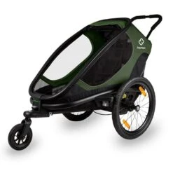 Hamax Outback One Fahrradanhänger Grün / Schwarz Inkl. Deichsel & Buggyrad 11 Hamax Outback One Fahrradanhänger Grün / Schwarz Inkl. Deichsel & Buggyrad -Kinder Geschäft ham400063 hamax kinderfahrradanhaenger outback one green black rad