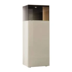 Hülsta Gentis 8R Vitrine - Hochglanz-Lack Akzent Naturstamm - 1 Tür Mit Glasfüllung -Kinder Geschäft huelsta gentis 8r vitrine schmal 3