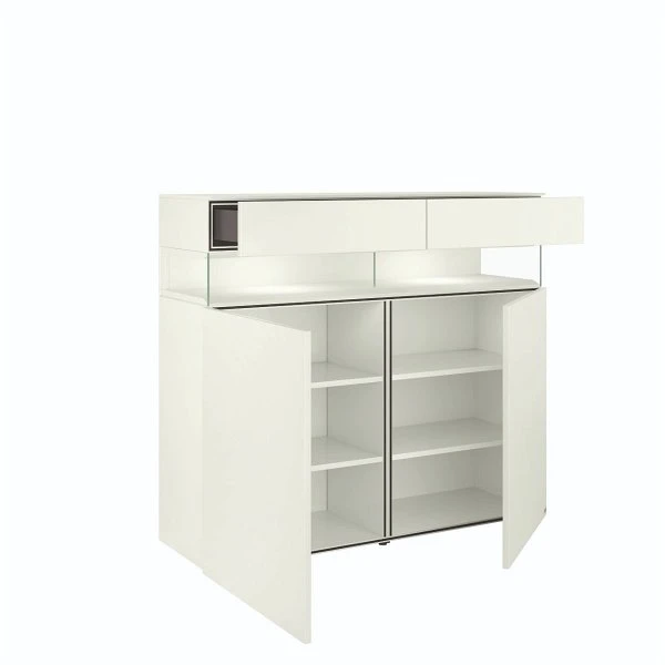 Hülsta Neo Highboard 2 Schubkästen Und 2 Türen Lack Weiß 4 Hülsta Neo Highboard 2 Schubkästen Und 2 Türen Lack Weiß – Bild 2