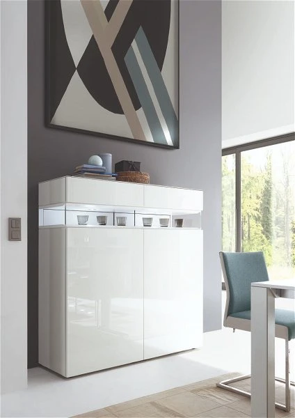 Hülsta Neo Highboard 2 Schubkästen Und 2 Türen Hochglanzlack Reinweiß 6 Hülsta Neo Highboard 2 Schubkästen Und 2 Türen Hochglanzlack Reinweiß – Bild 4