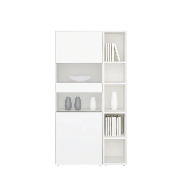 Now! By Hülsta Easy Vitrine Reinweiß 180x96x44 2-teilig 4 Now! By Hülsta Easy Vitrine Reinweiß 180x96x44 2-teilig – Bild 2