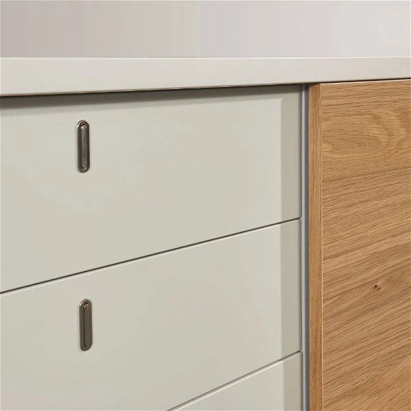 Now! Time By Hülsta Sideboard Mit Schiebetüren Natureiche/Lack-seidengrau 3 Now! Time By Hülsta Sideboard Mit Schiebetüren Natureiche/Lack-seidengrau