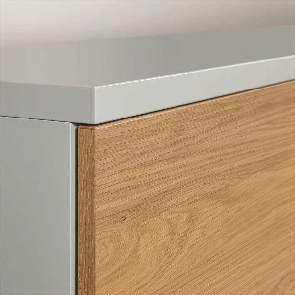 Now! Time By Hülsta Sideboard Mit Schiebetüren Natureiche/Lack-seidengrau 4 Now! Time By Hülsta Sideboard Mit Schiebetüren Natureiche/Lack-seidengrau – Bild 2