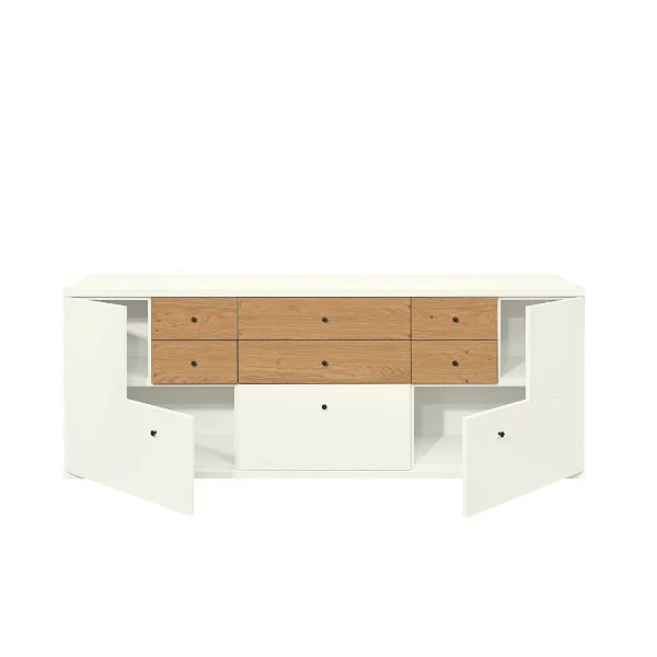 Now! Time By Hülsta Sideboard Mit Winkeltüren Natureiche/Lack-weiß 5 Now! Time By Hülsta Sideboard Mit Winkeltüren Natureiche/Lack-weiß – Bild 3