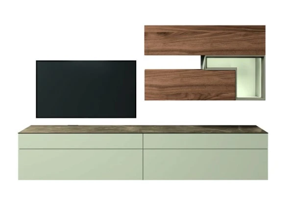 Hülsta Tetrim Wohnwand 2-teilig Lack Seidengrau 3 Hülsta Tetrim Wohnwand 2-teilig Lack Seidengrau