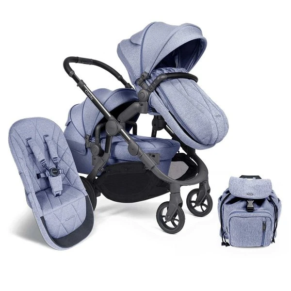 ICandy Orange Double Combo Mist Blue Marl Geschwisterkinderwagen | Inkl. Praktischem Zubehör 3 ICandy Orange Double Combo Mist Blue Marl Geschwisterkinderwagen | Inkl. Praktischem Zubehör