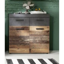 Trendteam Indy Garderoben-Set 2-teilig Old Wood / Graphit Grau | Spiegel, Schuhschrank 8 Trendteam Indy Garderoben-Set 2-teilig Old Wood / Graphit Grau | Spiegel, Schuhschrank -Kinder Geschäft indy gd 1879 867 23 frontal 4