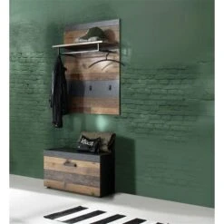 Trendteam Indy Garderoben-Set 2-teilig Old Wood / Graphit Grau | Paneel, Sitzbank 7 Trendteam Indy Garderoben-Set 2-teilig Old Wood / Graphit Grau | Paneel, Sitzbank -Kinder Geschäft indy gd 1879 920 23 dynamisch