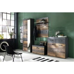 Trendteam Indy Garderoben-Set 4-teilig Old Wood / Graphit Grau | Schränke, Paneel, Bank 9 Trendteam Indy Garderoben-Set 4-teilig Old Wood / Graphit Grau | Schränke, Paneel, Bank -Kinder Geschäft indy gd 1879 922 23 dynamisch