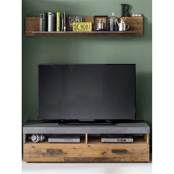 Trendteam Indy Medienmöbel-Set 2-teilig Old Wood / Graphit Grau 4 Trendteam Indy Medienmöbel-Set 2-teilig Old Wood / Graphit Grau – Bild 2