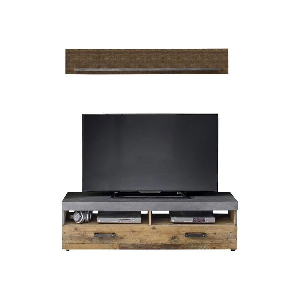 Trendteam Indy Medienmöbel-Set 2-teilig Old Wood / Graphit Grau 3 Trendteam Indy Medienmöbel-Set 2-teilig Old Wood / Graphit Grau