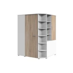 Wimex Joker Eckkleiderschrank Begehbar Weiß / Eiche Sägerau-Nachbildung