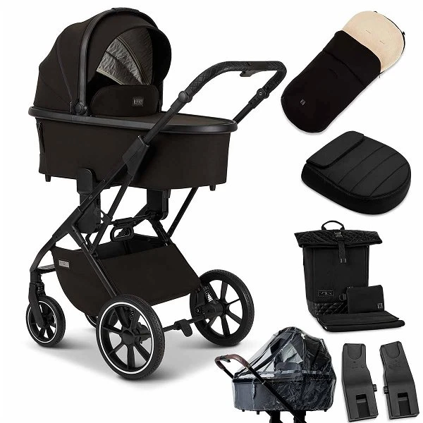 Moon Piú Kombi-Kinderwagen Black/black Matt Zubehör Bundle 3 Moon Piú Kombi-Kinderwagen Black/black Matt Zubehör Bundle