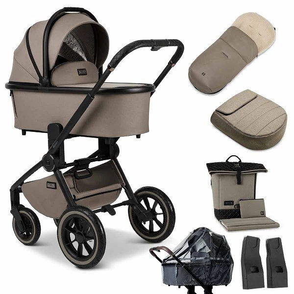 Moon Resea Plus Kinderwagen Mud/black Matt Zubehör Bundle 3 Moon Resea Plus Kinderwagen Mud/black Matt Zubehör Bundle