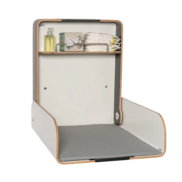 Timkid KAWAmidi Wandwickeltisch Weiß/anthrazit Inklusive Wickelmatte | Modern & Slim 4 Timkid KAWAmidi Wandwickeltisch Weiß/anthrazit Inklusive Wickelmatte | Modern & Slim – Bild 2