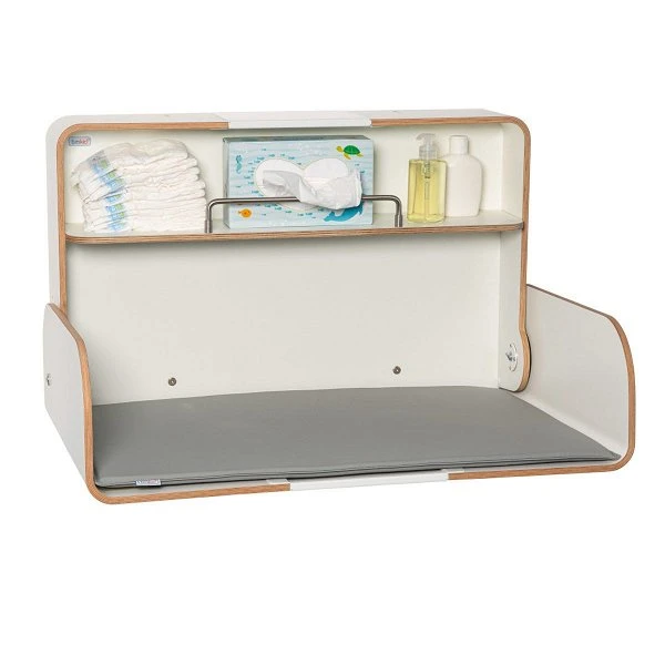 Timkid KAWAQ Wandwickeltisch Edelstahl / Weiß Inklusive Wickelmatte | Horizontal Design 4 Timkid KAWAQ Wandwickeltisch Edelstahl / Weiß Inklusive Wickelmatte | Horizontal Design – Bild 2