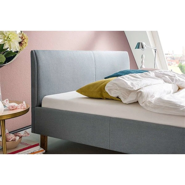 Meise Möbel Lena Polsterbett Stoffbezug Hellgrau Holzfuß Eichefarbig 140 X 200 Cm 5 Meise Möbel Lena Polsterbett Stoffbezug Hellgrau Holzfuß Eichefarbig 140 X 200 Cm – Bild 3