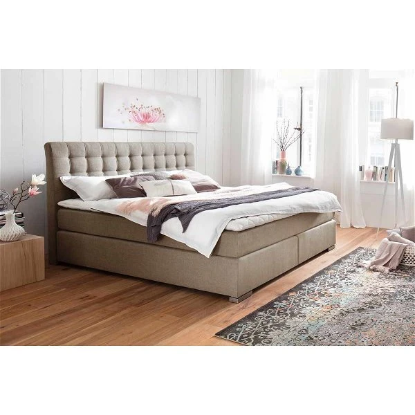 Meise Lenno Boxspringbett 200 X 200 Cm Beige Stoff Kopfteil Gesteppt & Gratis Lieferung 3 Meise Lenno Boxspringbett 200 X 200 Cm Beige Stoff Kopfteil Gesteppt & Gratis Lieferung