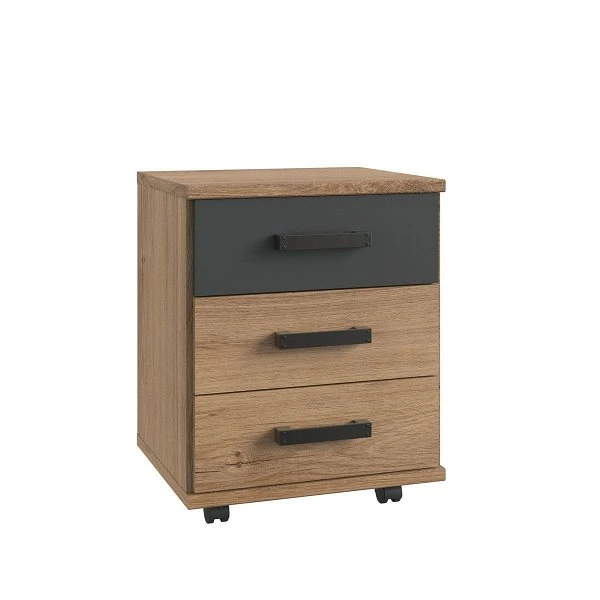 Wimex Liverpool Rollcontainer Mit Schubladen Plankeneiche-Nachbildung / Graphit 3 Wimex Liverpool Rollcontainer Mit Schubladen Plankeneiche-Nachbildung / Graphit