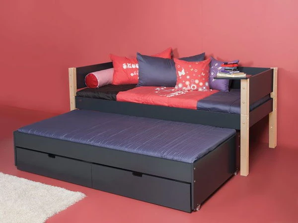 Manis-h Einzelbett LUNA 90x200 Cm Pfosten Buche Incl. Ausziehbett & Bettkästen - 20 Farben Wählbar 4 Manis-h Einzelbett LUNA 90x200 Cm Pfosten Buche Incl. Ausziehbett & Bettkästen - 20 Farben Wählbar – Bild 2