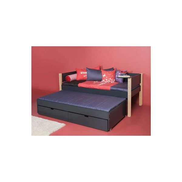 Manis-h Einzelbett LUNA 90x200 Cm Pfosten Buche Incl. Ausziehbett & Bettkästen - 20 Farben Wählbar 3 Manis-h Einzelbett LUNA 90x200 Cm Pfosten Buche Incl. Ausziehbett & Bettkästen - 20 Farben Wählbar